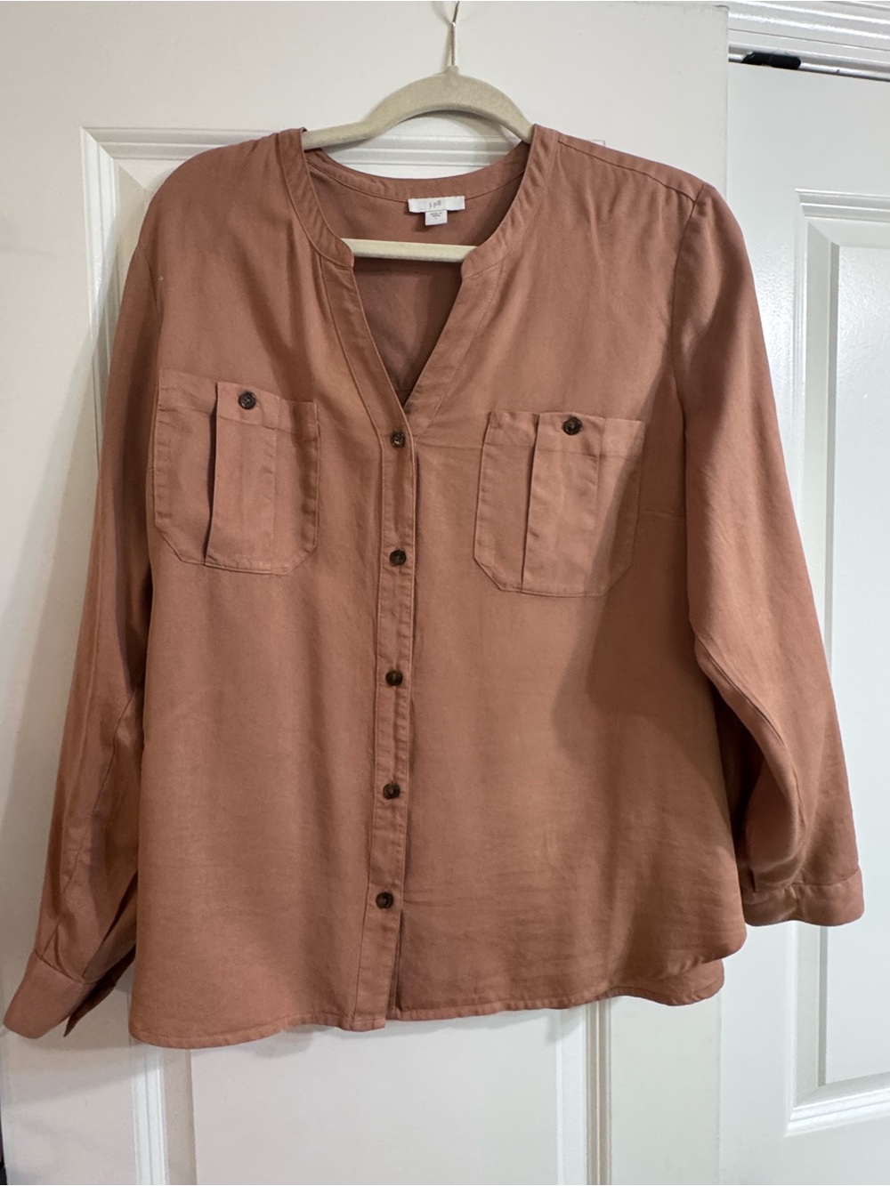 J. Jill Soft Mauve Button-Front Blouse